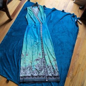 New York and Co Ombré watercolor maxi dress